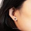 Haoyue Xingchen S925 Silver Needle Star & Moon Stud Earrings - High-End Couple Style Niche Design