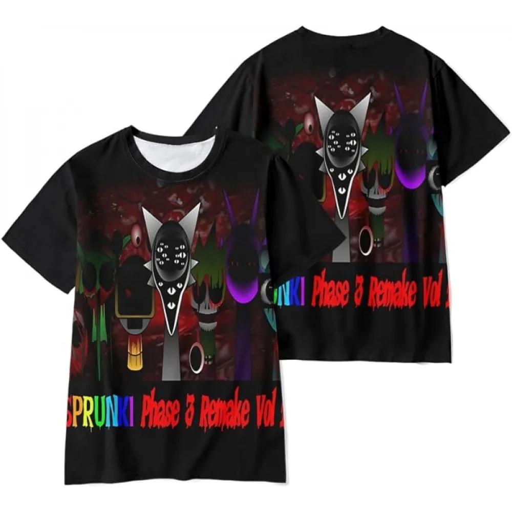 Fashion Streetwear Summer Sprunki Game 3D Printed T-Shirts Men Women Oversized Short Sleeve T Shirt Male Tees Tops Man Clothing
