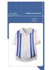 Men's Striped Patchwork Polo Collar Short Sleeve Knit Hoodie Top