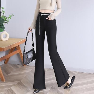 Women's Spring and Summer Draped Chain High-waisted Micro-flare Slim Thin Casual Suit Pants