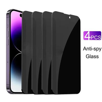 4PCS Anti-Spy Screen Protector For iPhone 15 14 13 12 11 XR X/XS 7/8 6 Pro Max Plus Privacy Glass