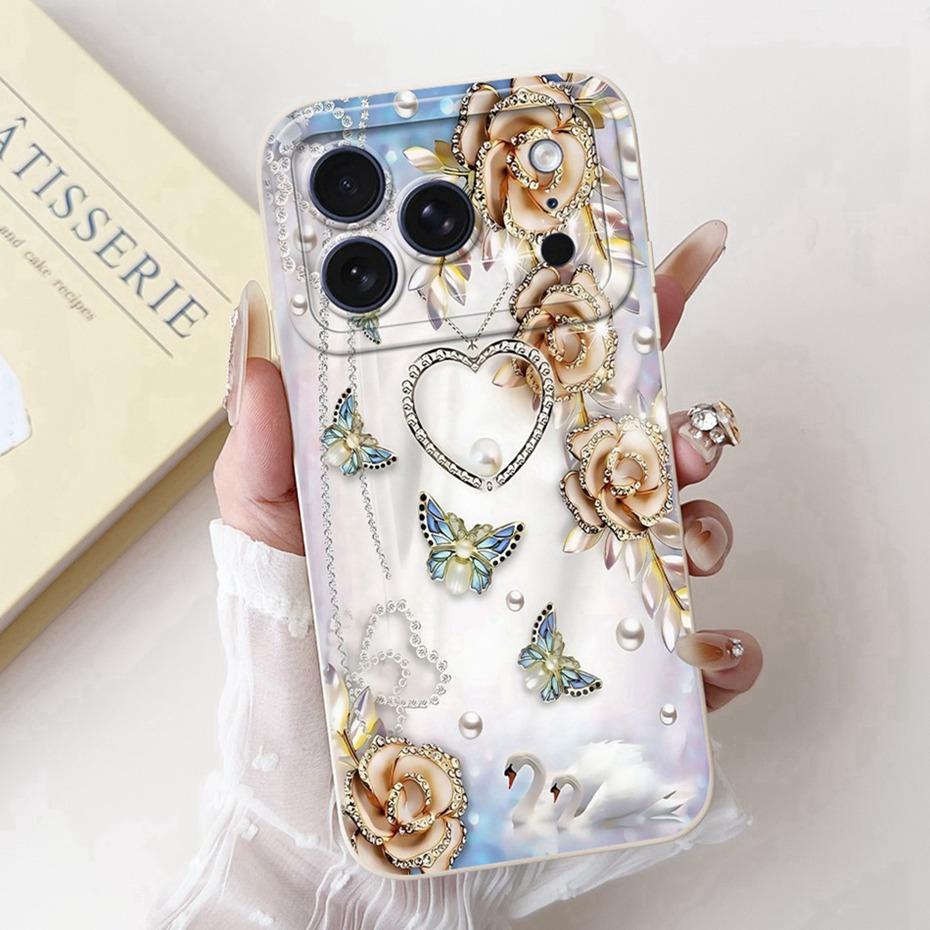 Beautiful Floral Phone Case For iPhone 17 Pro Max 17 Air Soft Silicone Shockproof Cases For iPhone17 17Pro 17Air Cover Bumpers