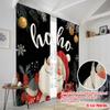 2pcs,2D Plane Printing Creative Curtains HO HO HO Santa Claus Versatile Polyester Fabric (without Rod) Versatile All for Living
