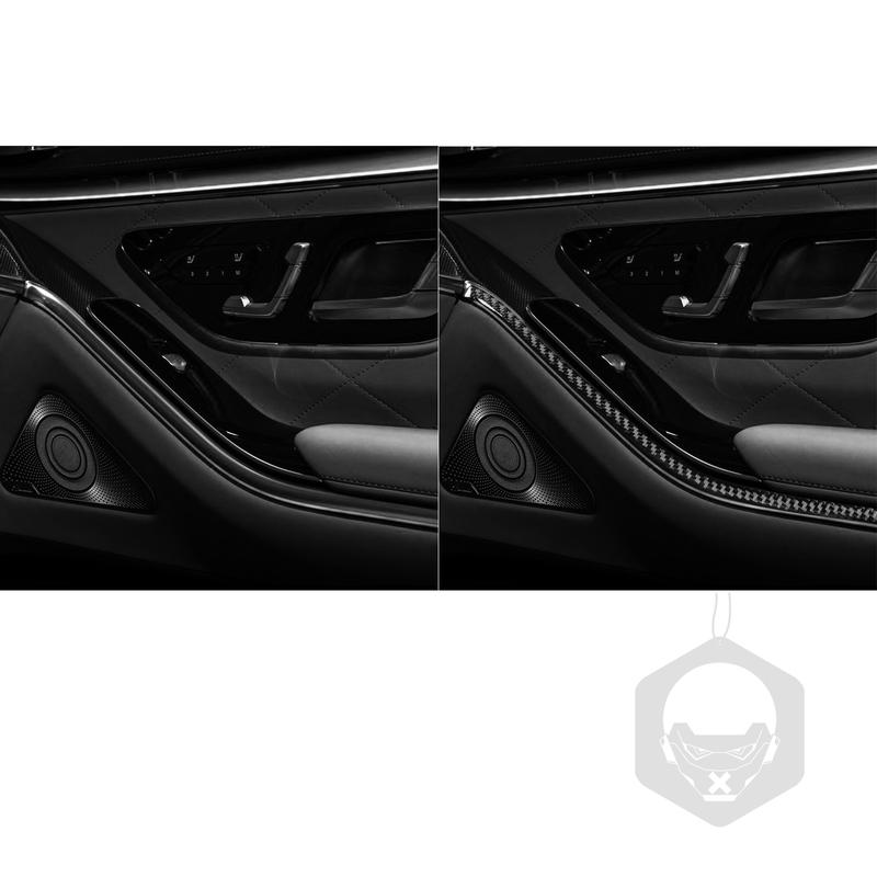 For Mercedes Benz Maybach S Class W223 -2024 Both Sides Of The Armrest Trim Carbon Fiber Decorative Car Accessory Sticker