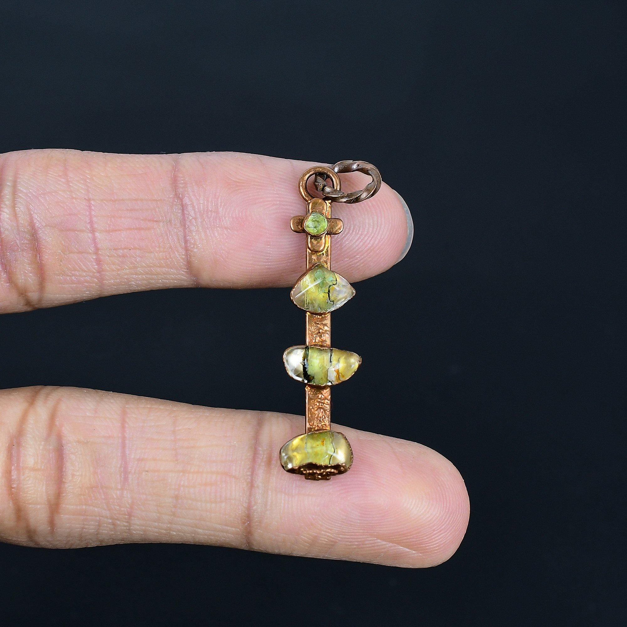 

Citrine Pendant, Copper Electroformed Gemstone Jewelry, Handmade Pendant, For Thanksgiving 2.55 Inches