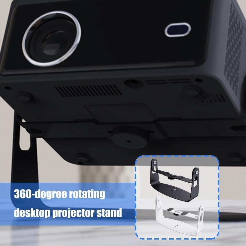 Uchwyt Projektora Obrotowy 360 Stopni Wytrzymały Metalowy Wspornik Do Montażu Ściennego Sufitowego Biurkowego Udźwig Do 5kg