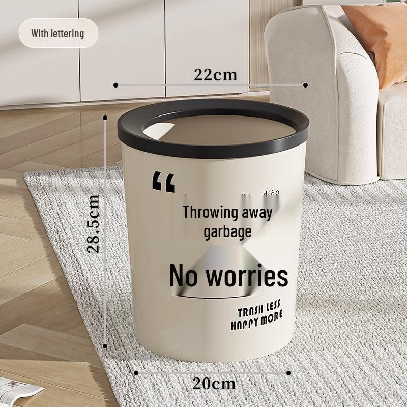 Large Capacity Thickened Trash Can with Pressure Ring for Bathroom, Toilet, Living Room, and Kitchen