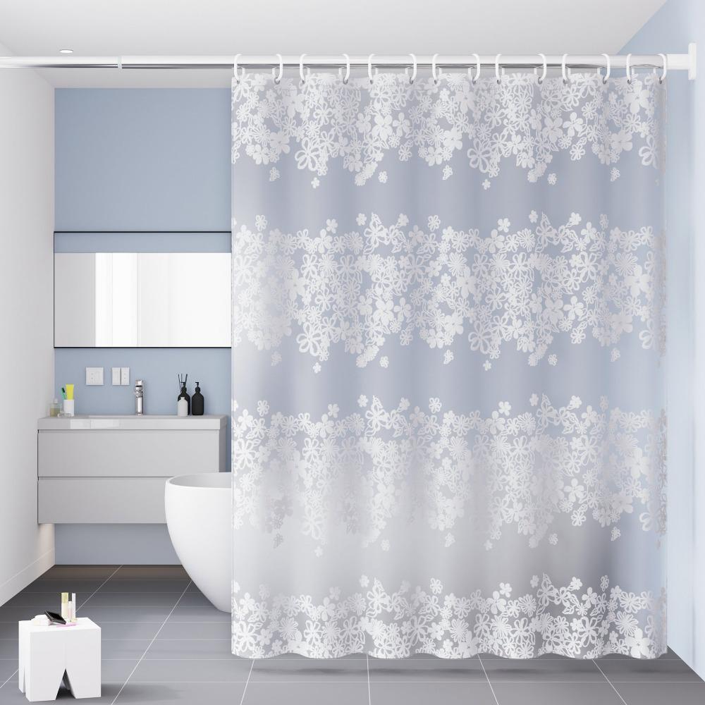 Mold-proof Bath Curtain with Hooks Toilet Curtain Modern Door Curtain  Hotel