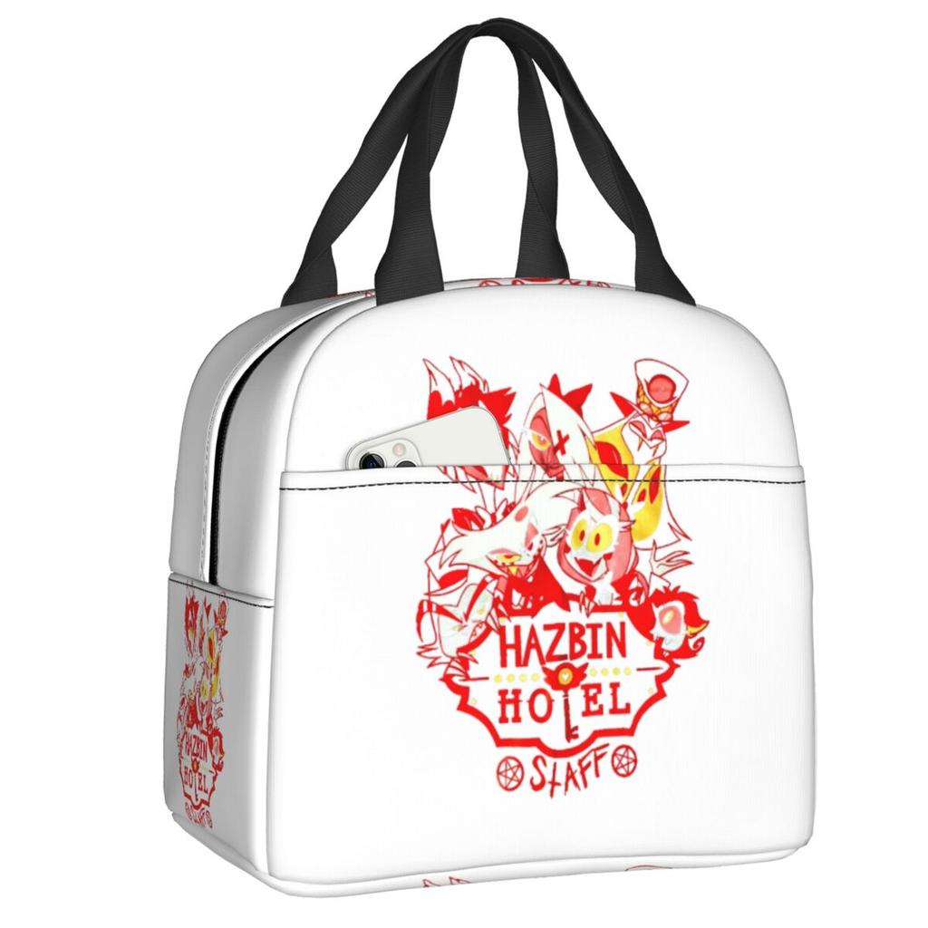 Benutzerdefinierte Hazbins Anime Animation Hotel Angel Dust Isolierte Lunchtasche Arbeit Schule Wiederverwendbare Thermos-Kühlbox Lunchbox Damen Kinder