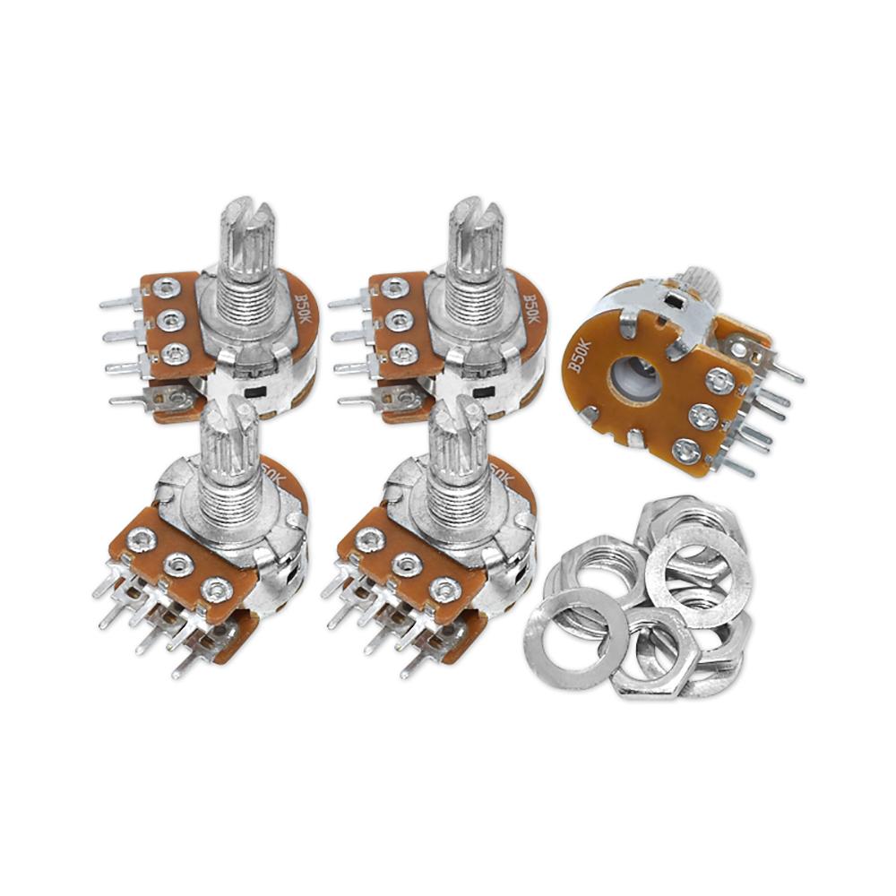 LIZAO 5PCS B1K B2K B5K B10K B20K B50K B100K B500K B1M 6Pin Shaft WH148 Potentiometer 1K 2K 5K 10K 20K 50K 100K 500K 1M