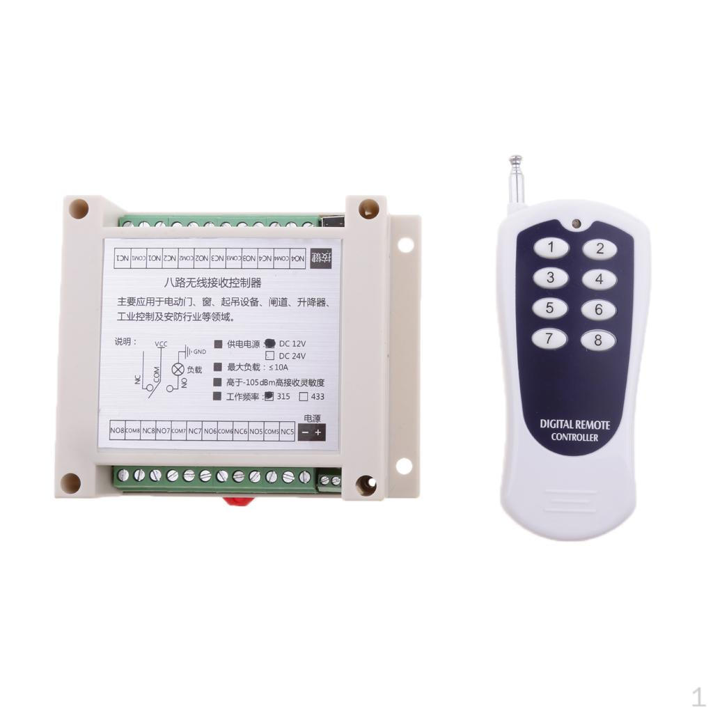 12V 8 Channels Remote Control Switch Access 33MHZ
