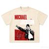 New 2026 Singer MJ Michael Jackson Portrait Graphic Cotton T Shirt Men's Retro Fashion Summer Unisex Hip Hop Short Sleeve Shirt Unisex
