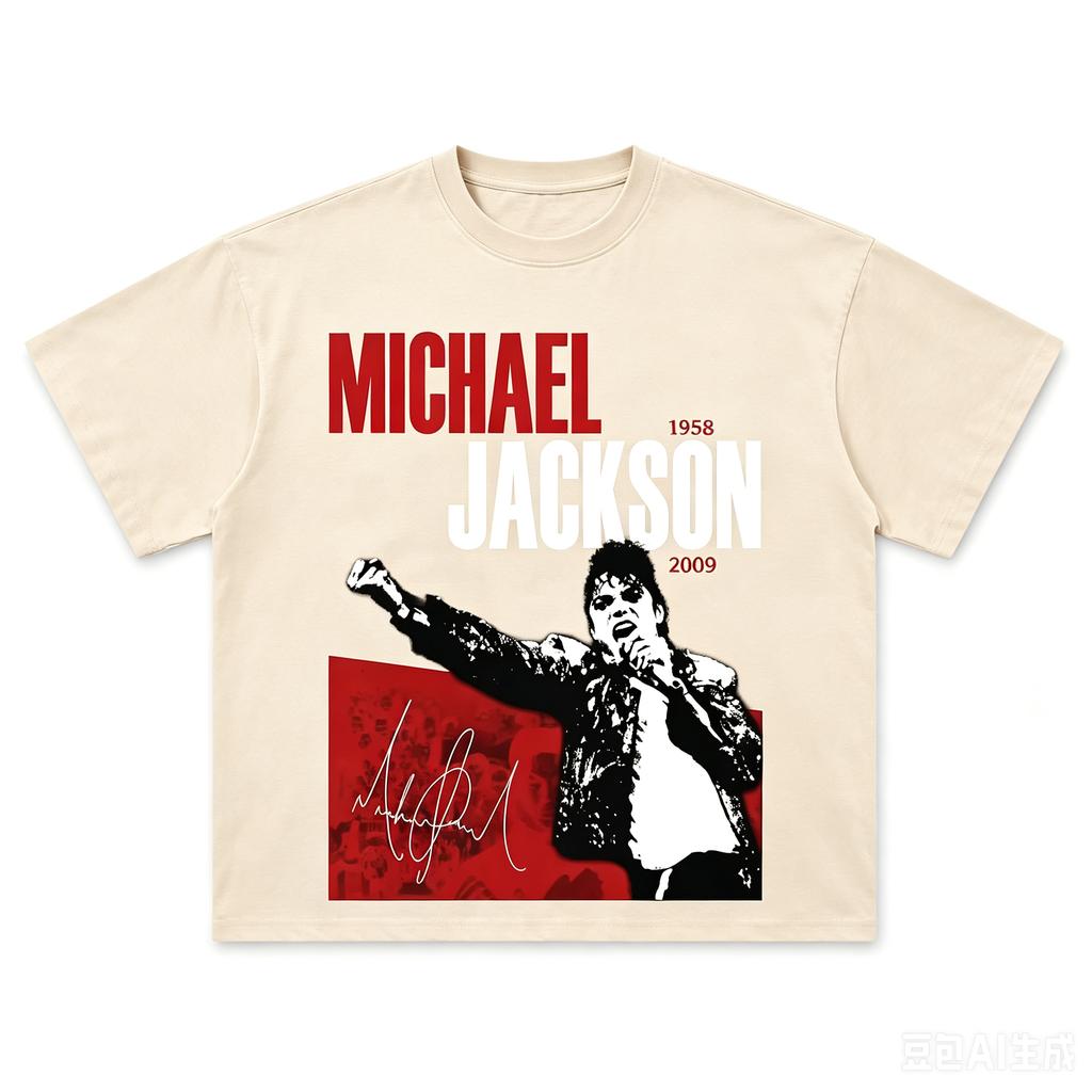 New 2026 Singer MJ Michael Jackson Portrait Graphic Cotton T Shirt Men's Retro Fashion Summer Unisex Hip Hop Short Sleeve Shirt Unisex,gift,Top