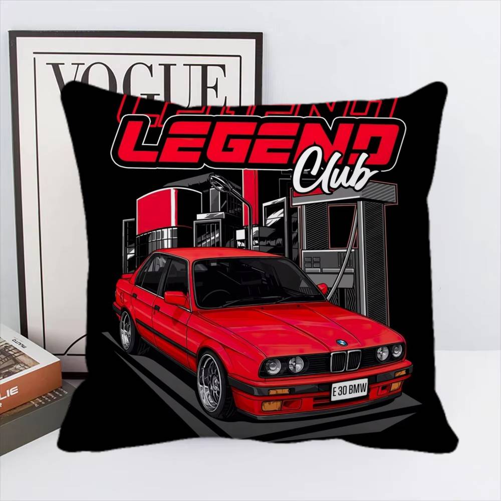 Blue Miata Supra Car E36 Luxury Super Car Pillow Case Square Pillow Bedroom Sofa Leisure Comfort Cushion Home Decoration
