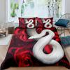 Snake Duvet Cover Set 3D Python Palm Leaf Bedding Set King Size Reptile Tropical Theme Quilt Cover for Kids Boys Girls Teens