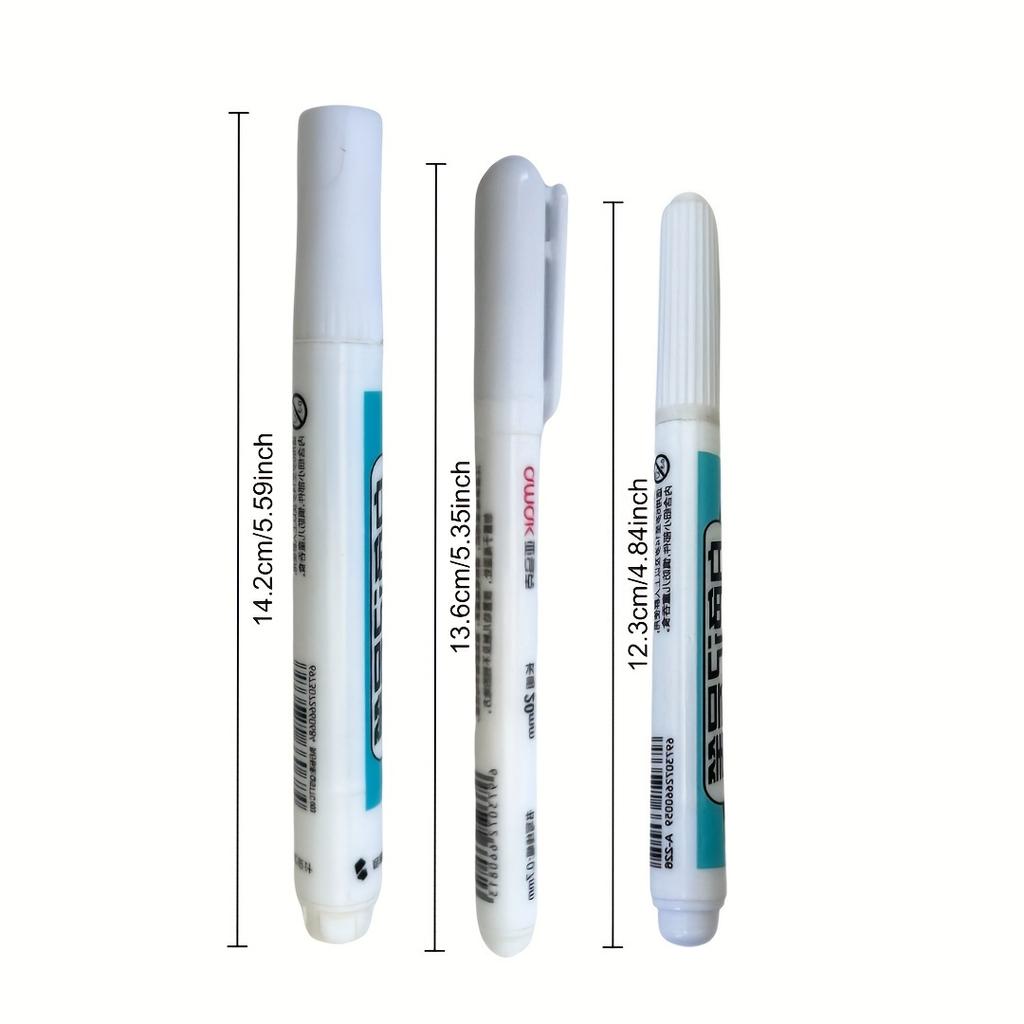 Quick-Dry White Marker Pen, Fine Tip for Drawing, Tire Marking Highlighting, Odorless Waterproof Ink