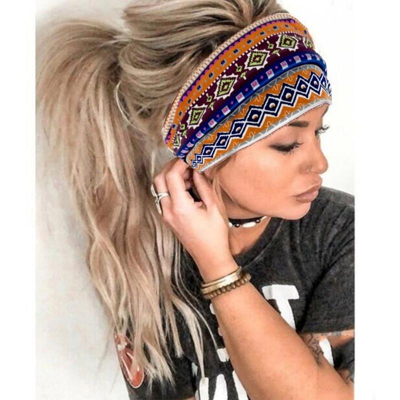 Atmungsaktives Stirnband für Damen Sport Haarband Böhmischer Stil Stirnband Weiblich Elastisches Kopfband Sportliches Kopfzubehör
