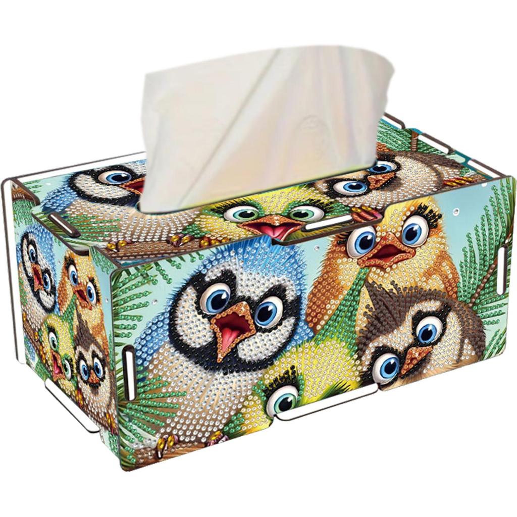 Wooden 5D Diamond Painting Tissue Holder Wooden Diamond Painting Tissue Box 5D DIY Diamond Handmade Tissue Holder for Home Decor