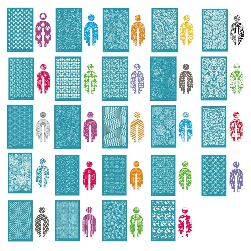Reusable Silk Screen Stencils for Clay Jewelry Earrings, Texture Sheets for Clay