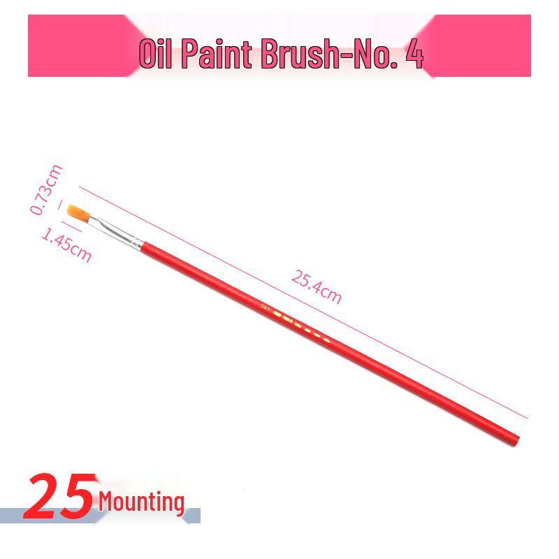 Nylon Flat Paintbrush Set for Oil, Gouache, Watercolor & Calligraphy