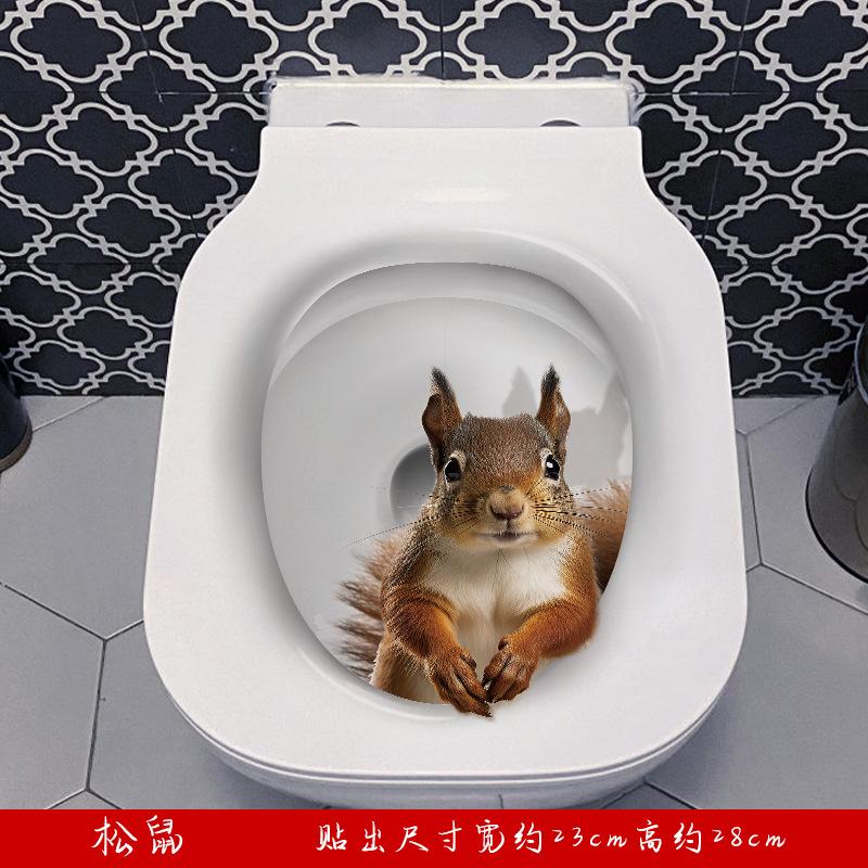 Toilettenaufkleber 3D Katze Lebhafter Wandaufkleber Mode Lieblich Tier PVC Wasserdichte Aufkleber Für Badezimmer Toilette Küche Dekorativ