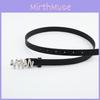 Leather Caterpillar White Buckle Belt Womens Smooth Buckle Black Accessory