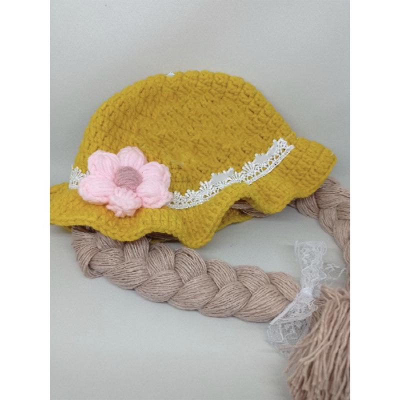 New hand knitted funny woolen hat long horn lace clown pullover hat