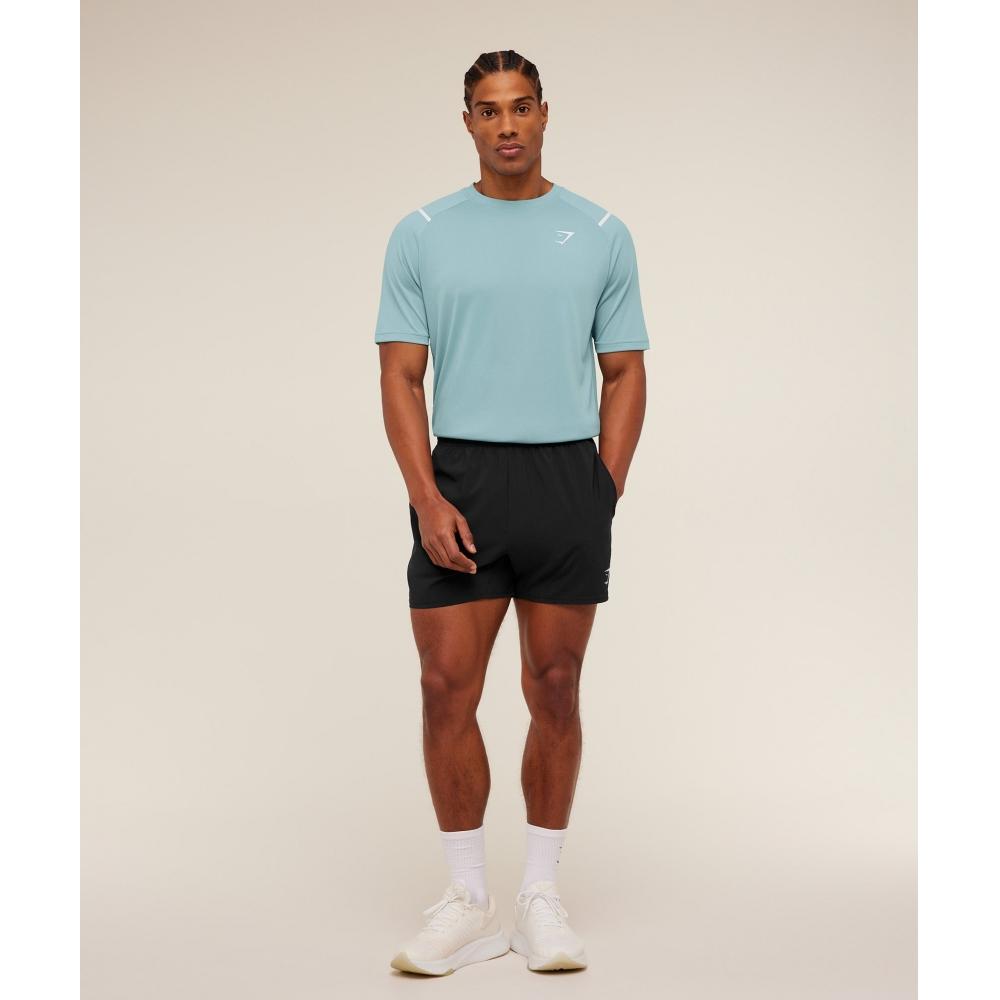 Gymshark Arrival ConTrasT T shirT Flow Blue    sTorm Blue A4c4o Ud75