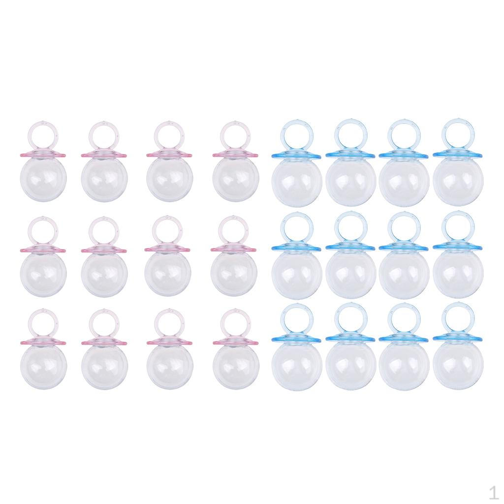Buy 24 Pieces Fillable Pacifier Baby Shower Candy Box Bottle Favor Pink ...
