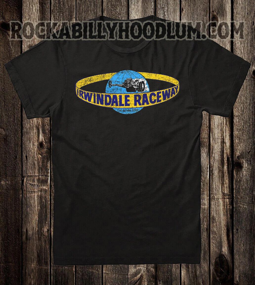 Retro Hot Rod Tee T Shirt Drag Race Racing Irwindale Raceway Dragstrip M