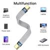 240W 40GB Short USB C To USB C Cable Fast Charging Type C Cord 40Gbps Data Transfer 8K Flat Data Charge Extension Cable