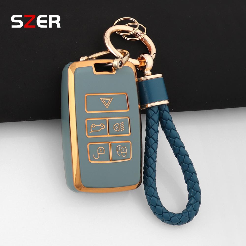 New TPU Car Key Case Cover Holder Keychain Shell for Land Rover Range Rover Discovery 5 Sport 2018 for Jaguar XEL E-PACE 2019