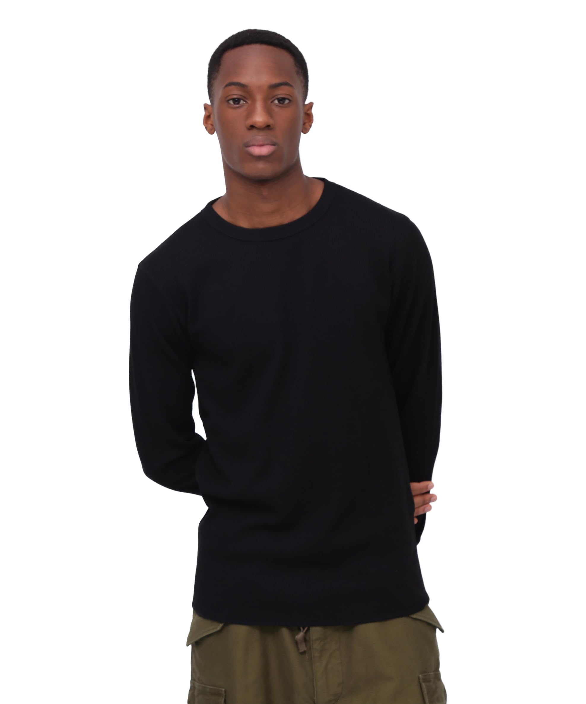 AVIREX [DAILY] L/S THERMAL CREW NECK T-SHIRT men s S 010 black 783-3930006