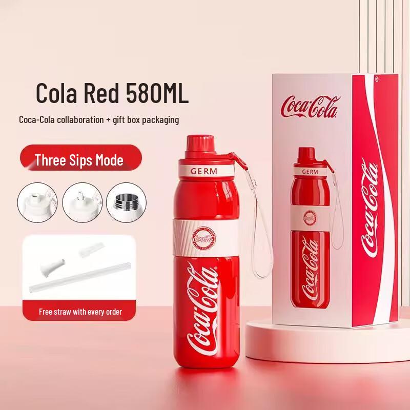 Gemi Coca-Cola 580ml Sports Straw Thermos