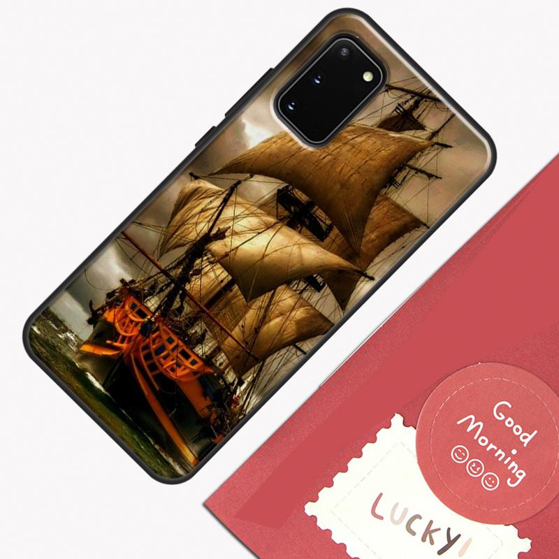 Sailing Pirate Ship Boat Phone Case For Samsung Galaxy S25 S24 S20 S21 S22 S23 Ultra S9 S10 Plus S25 FE Cover Shell