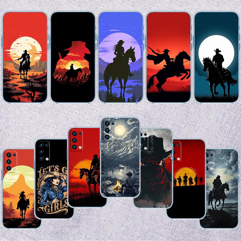 RP25 Cowboy Transparent Phone Case for LG K22 K30 K40 K40S K41 K42 K50 K50S K51 K51S K52 K61 K62 K71 K92 Q60 Q61 V40 V50 V60
