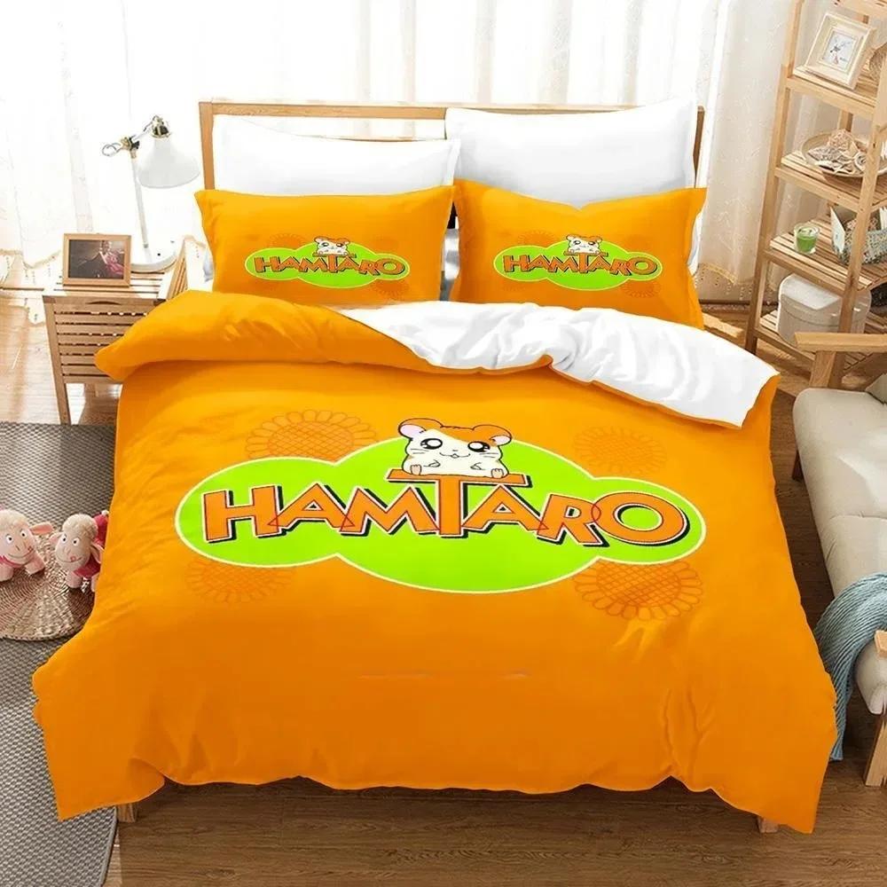 

Комплект постельного белья с мультяшным животным Хамтаро, напечатанный на 3D-принтере, Односпальный, Полутораспальный, Двуспальный, Кинг-сайз, Комплект для кровати, Взрослый, Детский, Для спальни, Комплекты пододеяльников 70x133cm 2pcs