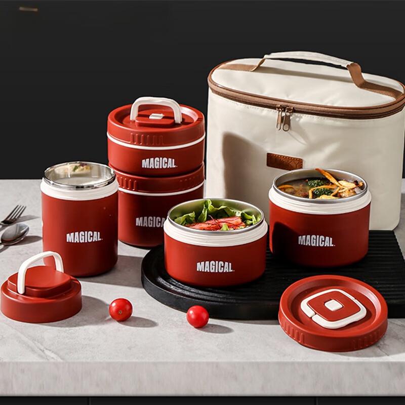 He Baifu Microwaveable Stainless Steel Bento Lunch Box Set
