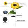 2Pack Sunflower Shape LED Solar Lights Outdoor Garden Stake Lights Warm White Decorative Lamp Waterproof Auto On Off