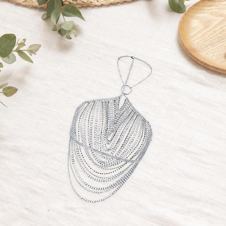 Fashionable Body Chain with Tassels and Rhinestones Crystal Body Jewelry Alloy Texture Suitable for Party Nightclub