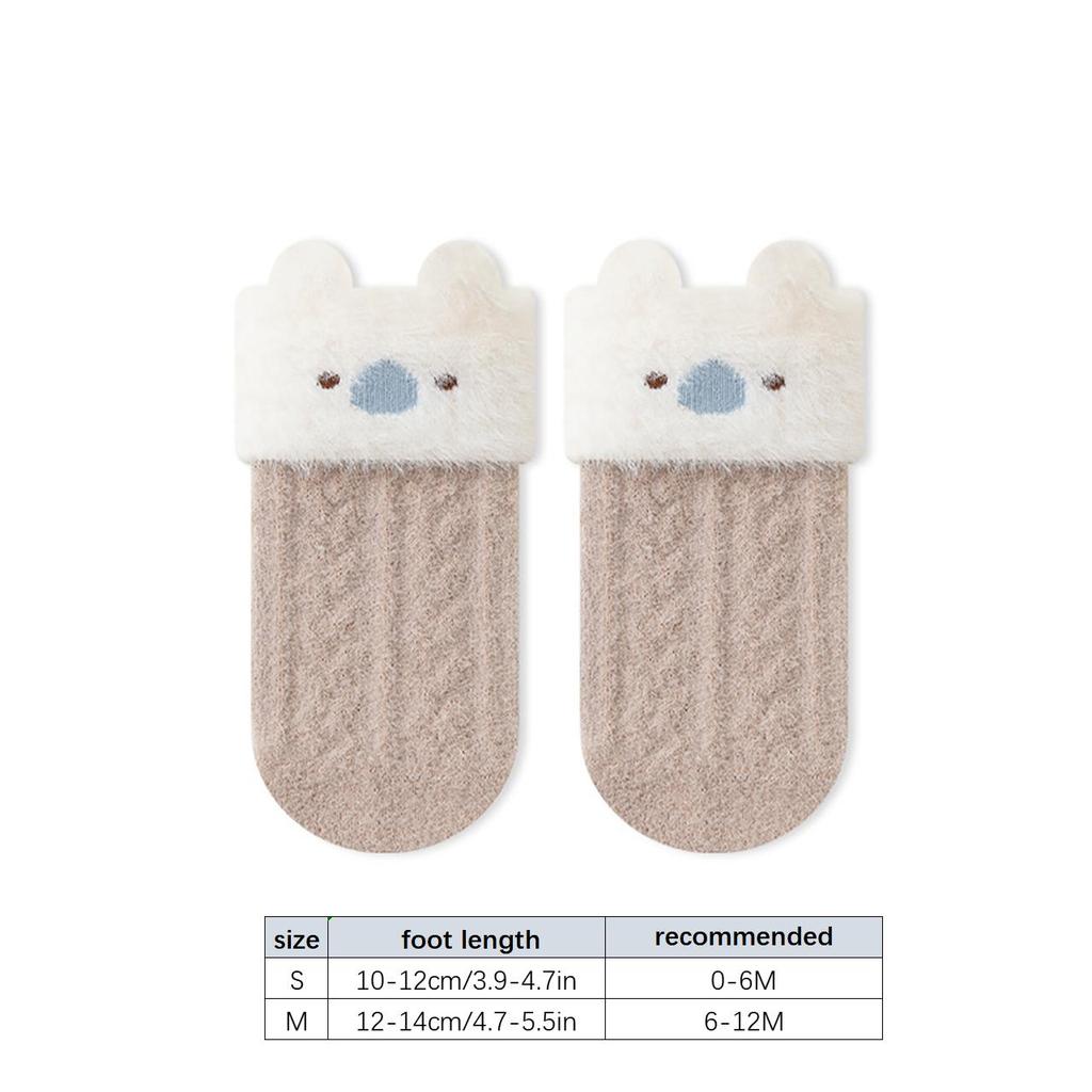 Cute Animal Baby Winter Socks Mink Fur Warm Mid Tube Socks For Newborn Boy Girl Plush Thermal Sock