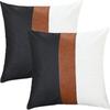PU Leather Luxury Pillow Case 45*45 Pillowcase Patchwork Pillow Cover Decorative Pillows for Sofa Couch Cushion Cover Home Decor