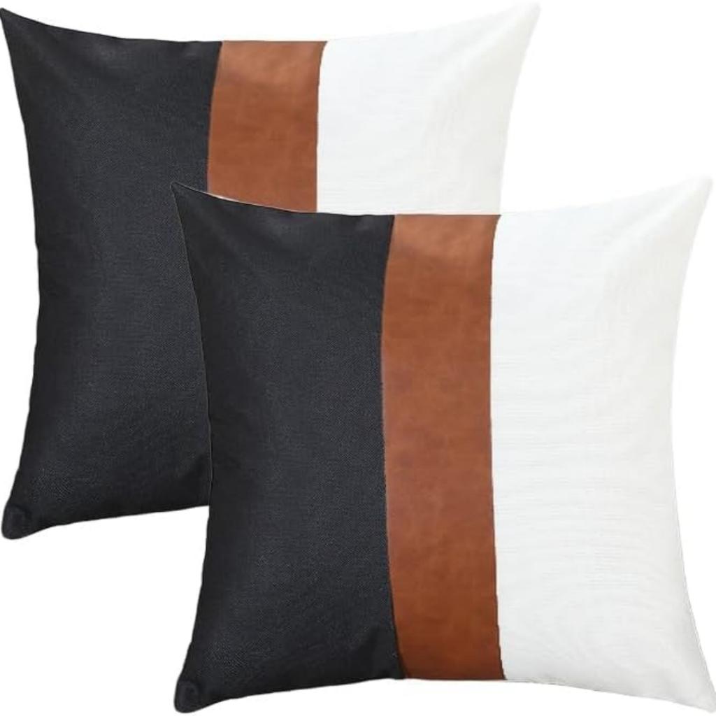 PU Leather Luxury Pillow Case 45*45 Pillowcase Patchwork Pillow Cover Decorative Pillows for Sofa Couch Cushion Cover Home Decor