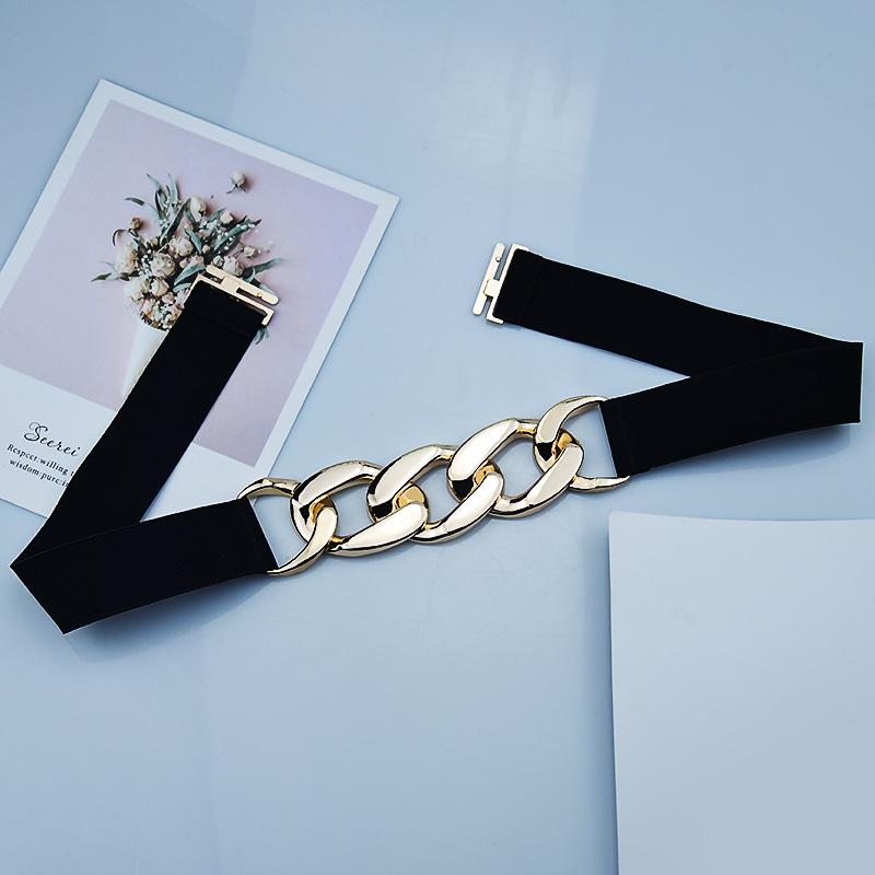 Women's Corset New Metal Chain Belt Elastic Elastic Versatile Suit Coat Belt Women