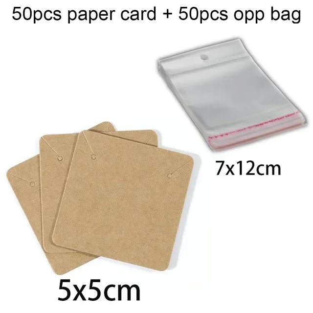 50pcs Earring Display Cards Cardboard for DIY Jewelry Holder Selling Organizer Small Businesses Labels Packaging Material Supply