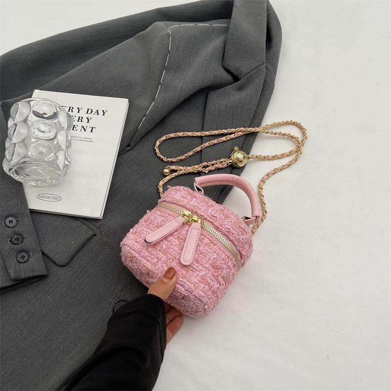 Woolen small bag women's new chain crossbody small square bag versatile mini hand bag