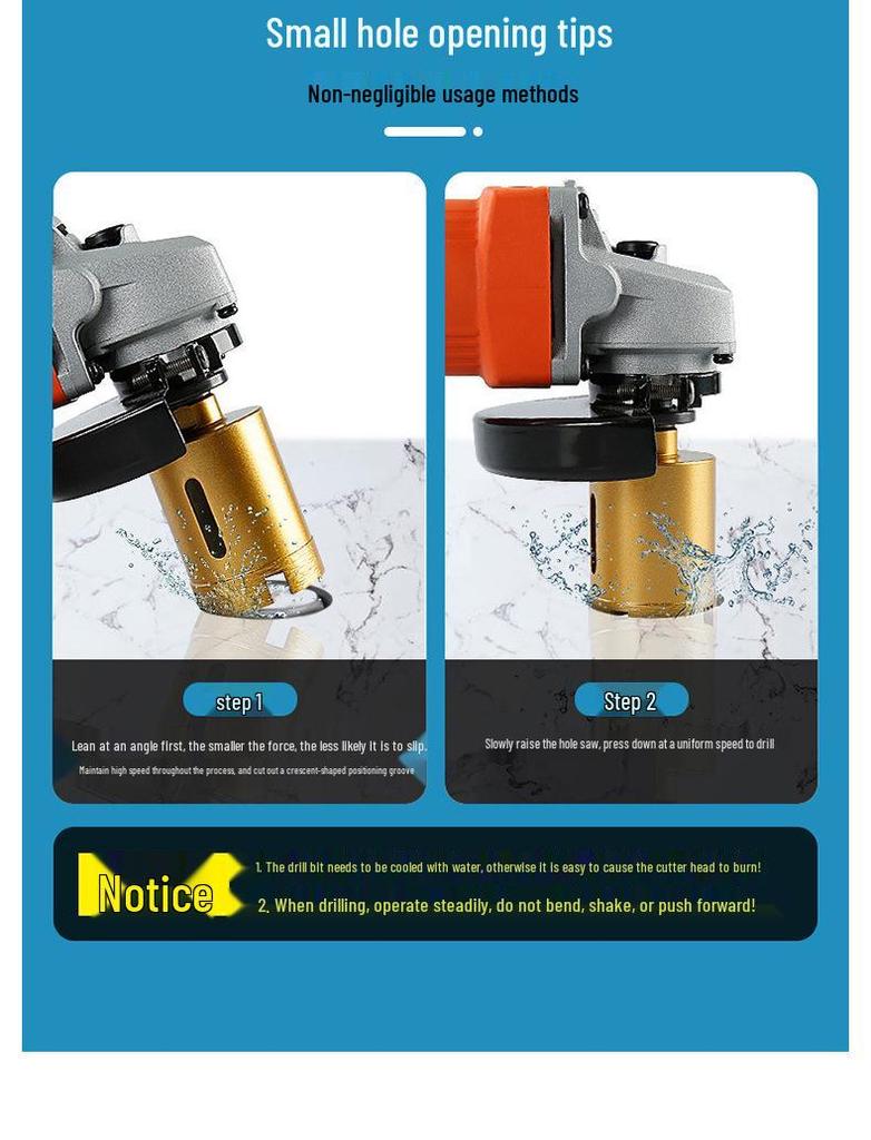 Sintered Diamond Chamfering Hole Saw Drill Bit for Quartz Stone and Sink Enlargement