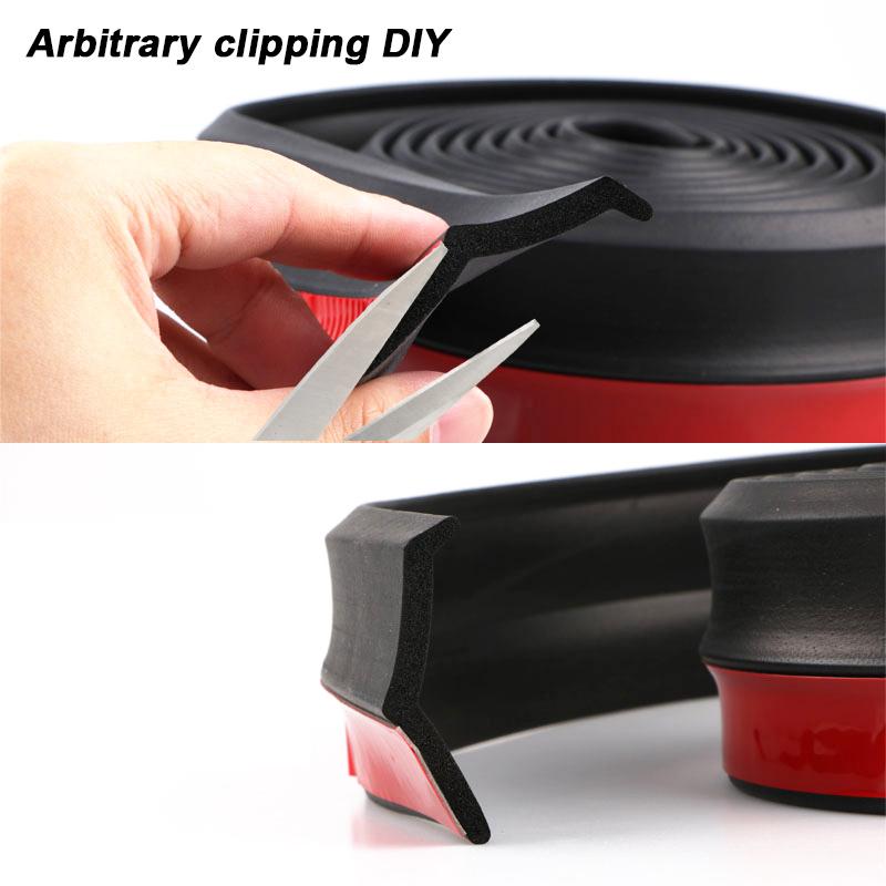 Car Front Bumper Lip Splitter Spoiler Rubber Skirt Protector Body Trim Bumper Lip Strip Car Side Skirt
