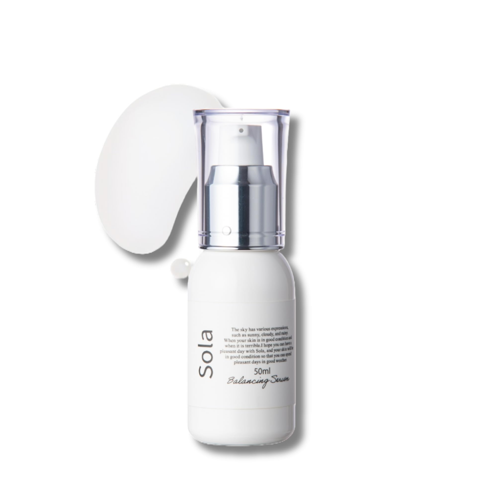 

Sola Balancing Serum: Skin Care with Retinol, Vitamin A, Ectoin, Fullerene, and EGF. Rich in beauty ingredients for firmness and radiance. Three