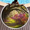 Beautiful Garden Floral Round Beach Towel, Microfiber Circle Beach Towels Quick Dry Beach Throw Blanket Sand Free Pool Towels